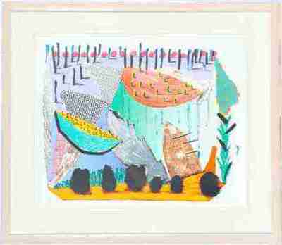 David Hockney lithograph titled Slow Rise