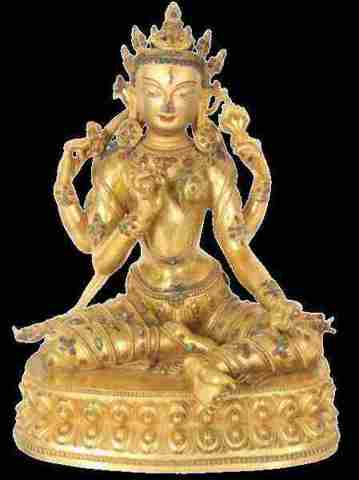 Antique Asian gilt bronze figure