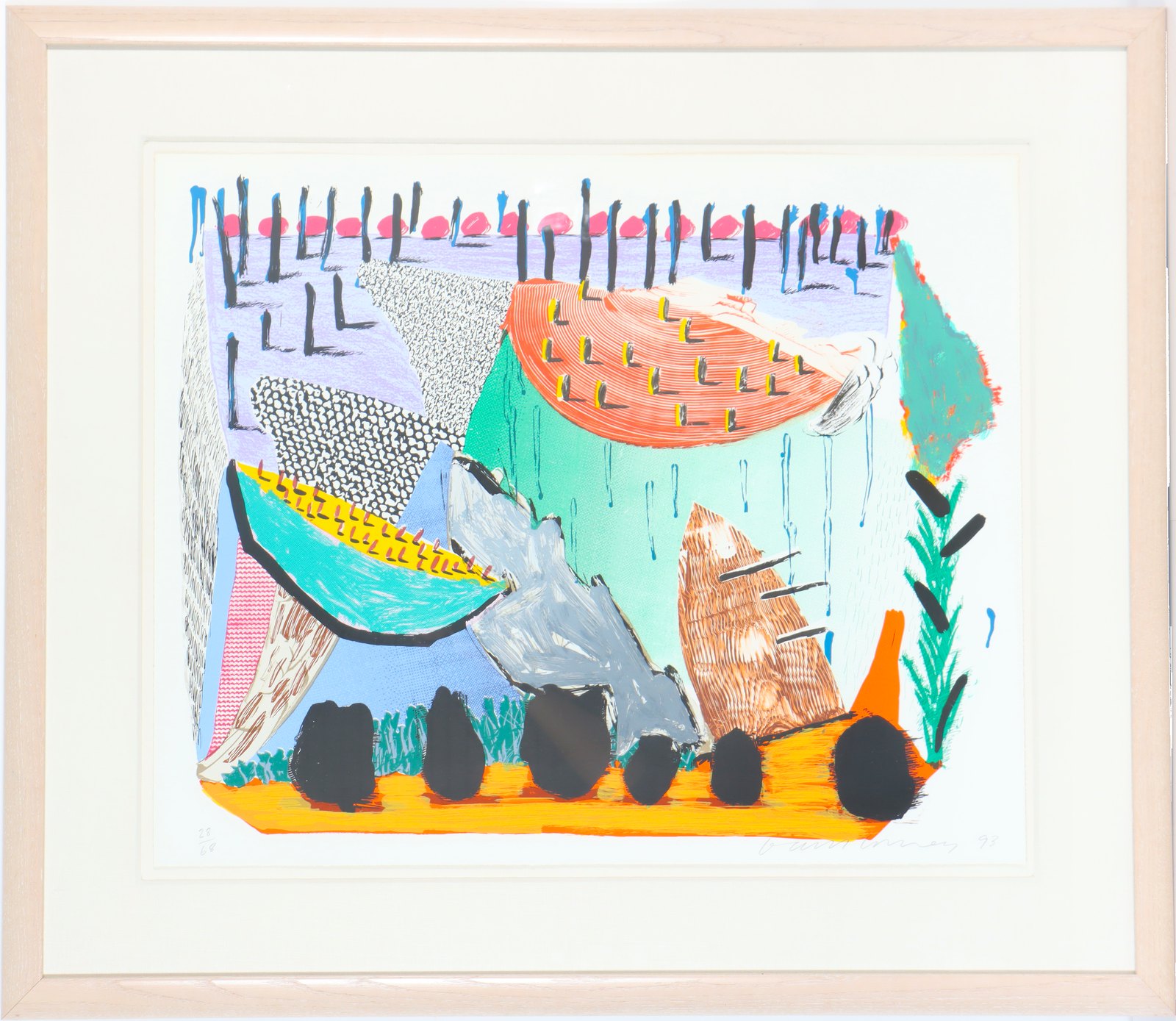 David Hockney lithograph titled Slow Rise